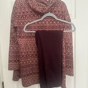 Elegant Patterned Cowl Neck Sweater